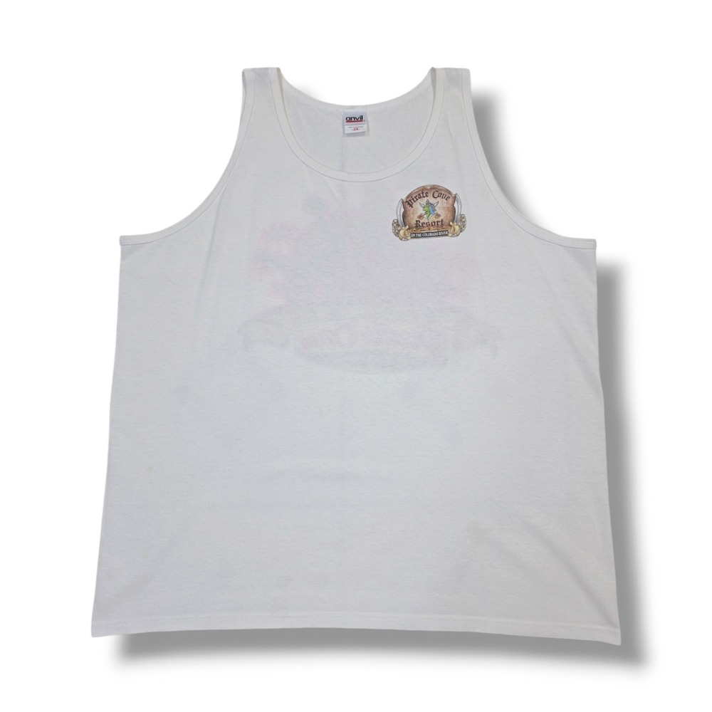Vintage Pirate Cove Resort Girls Of Pirate Cove White Anvil Tank Top Size 2X